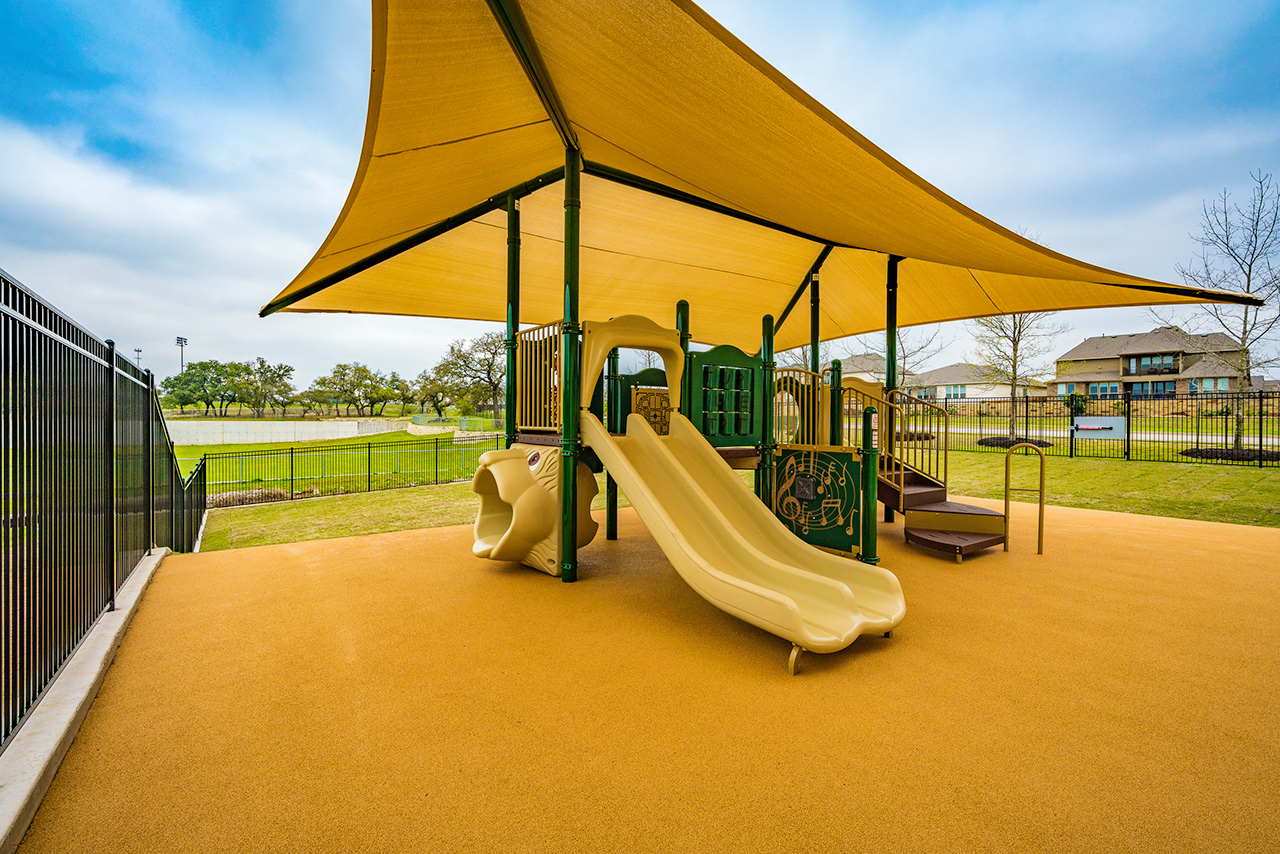 A playground specifically designed for preschool and school-age children, ages 30 months to 12 years old.